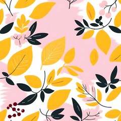Leaves Pattern Endless Background Seamless design