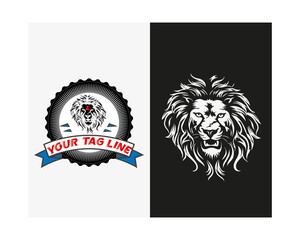 lion vintage logo and lion picture png bckground 