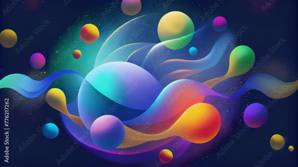 Poster a mesmerizing blur of colorful bokeh shapes dancing across a dark background.
