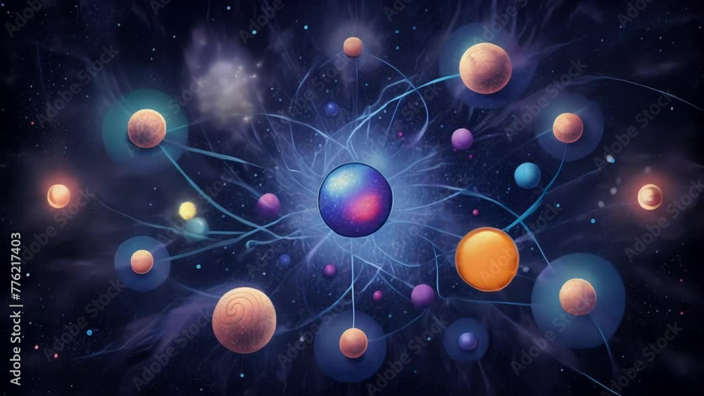 Poster A visual representation of data flowing through a cosmic superhighway of wires and nodes.