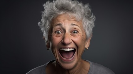A Joyful Elderly Woman Smiling - obrazy, fototapety, plakaty