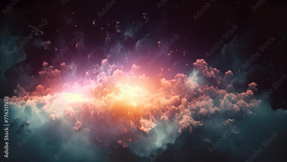 Poster abstract smoke on black background. fantasy fractal texture. digital art. 3d rendering, a dense clou