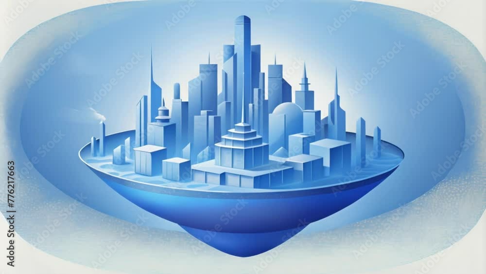 Poster Layers of abstracted blueprints form a visual representation of the rapid growth and development of an urban landscape.