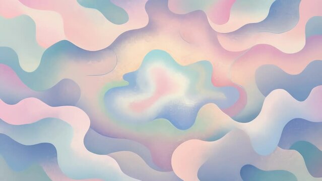 Soft pastel hues blend and merge in an ethereal abstract camo evoking a dreamlike quality.