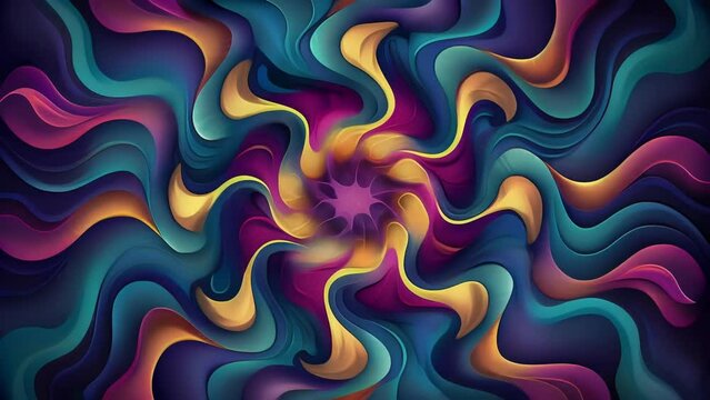 Swirls of magenta turquoise and gold dance across a backdrop of deep purple mimicking fluid movement in this abstract camo design.