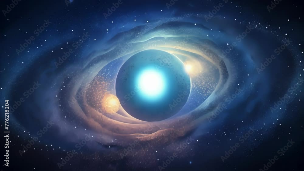 Poster Light and dark ink mix to create a mesmerizing void evoking the vast expanse of interstellar space.