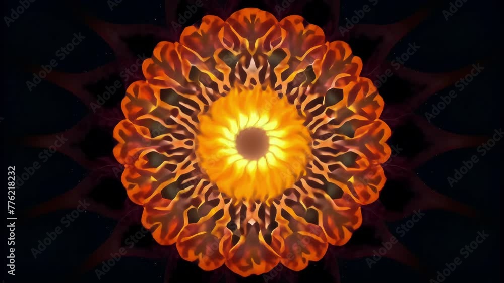 Poster a burst of molten bronze erupting into a radiant fractal pattern.