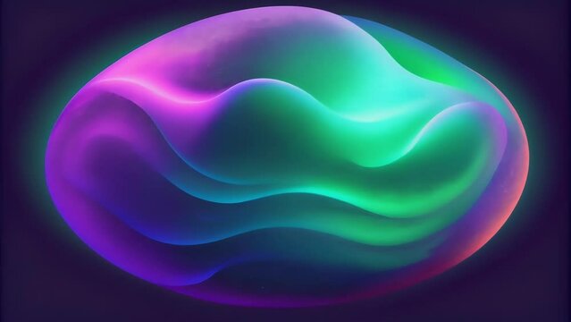 A glowing amorphous blob with shifting hues of iridescent purple and green.