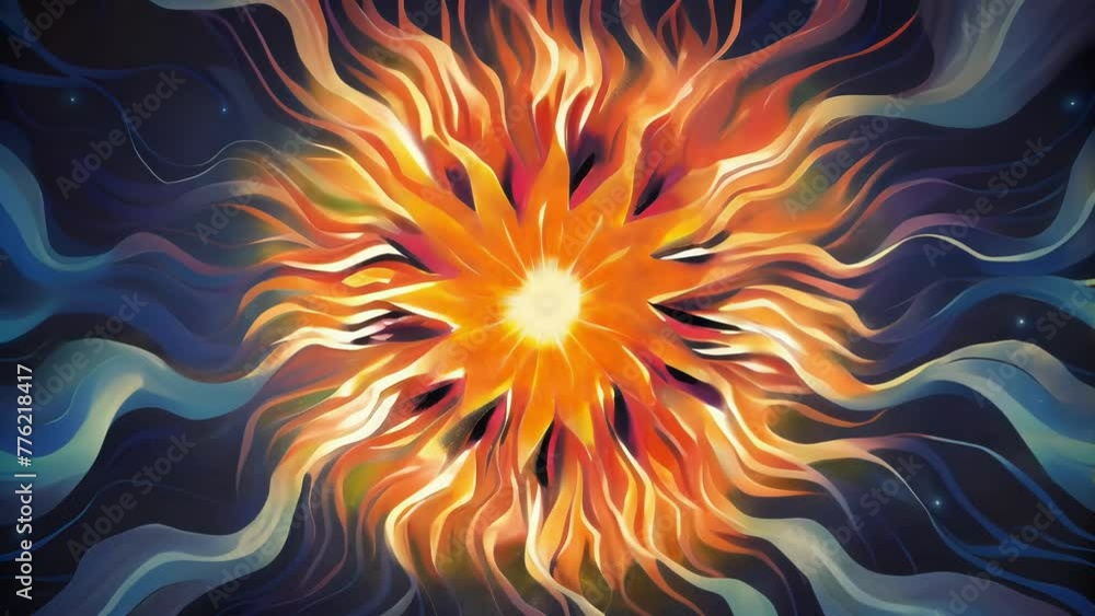 Aufkleber An explosion of energy and movement with wild and freeflowing lines and forms representing the dynamic and everchanging nature of waveforms.