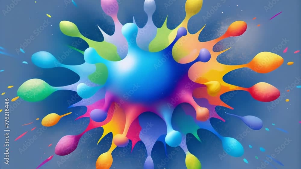 Poster A playful and energetic composition of vivid paint splatters forming a unique symphony of hues and textures.