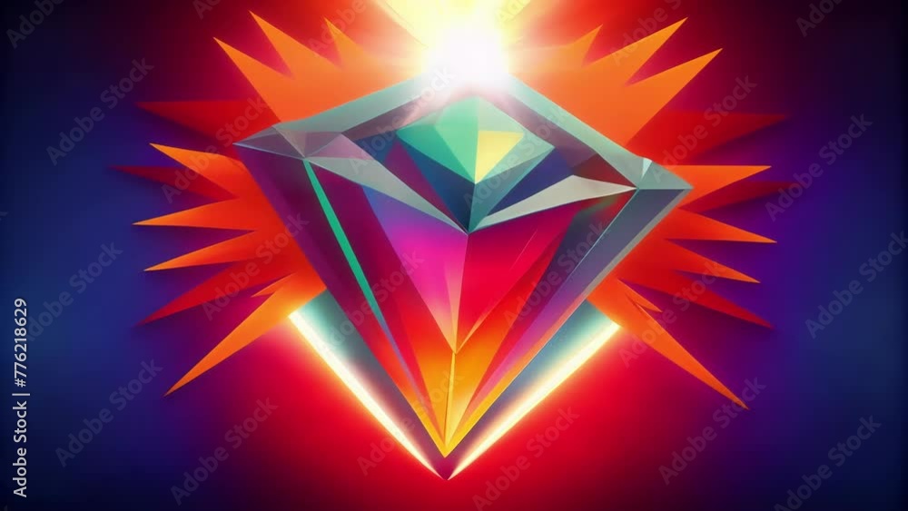 Poster A symphony of vibrant colors and sharp angles reminiscent of shattered glass but with a harmonious and cohesive feel.