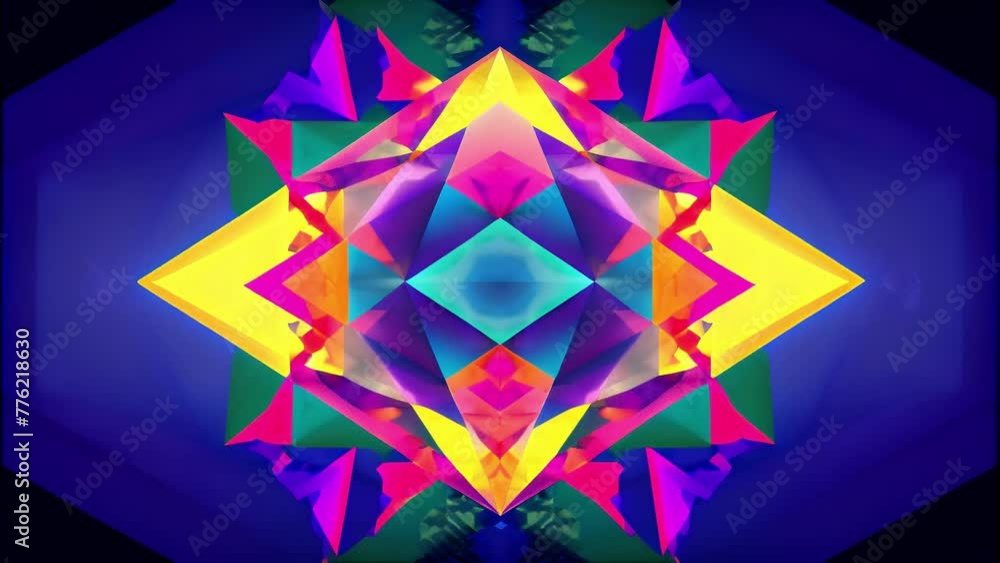 Fototapete A striking combination of bold contrasting colors and sharp precise lines creating a prismatic pattern that demands attention.