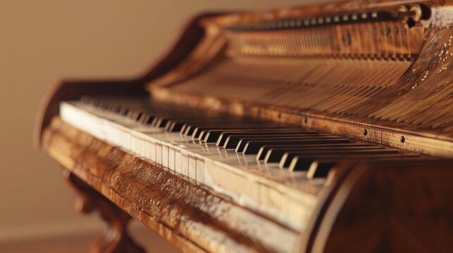 Close up view of harpsichord generative ai