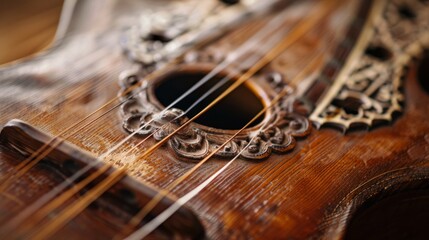 Close up view of mandolin generative ai - obrazy, fototapety, plakaty