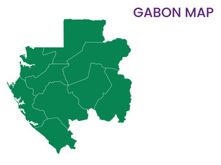 High detailed map of Gabon. Outline map of Gabon. Africa