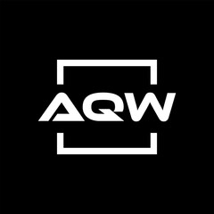 Initial letter AQW logo design. AQW logo design inside square.