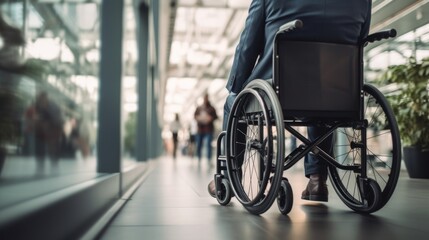 A Wheelchair in the Hospital Corridor