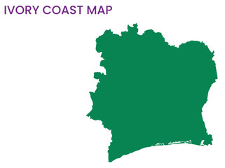 High detailed map of Ivory Coast. Outline map of Ivory Coast. Africa