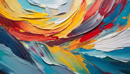 Colorful acrylic paint strokes. Multicolored texture background. Abstract painted backdrop.