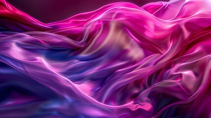 silk-like fuchsia fabric abstract waves - obrazy, fototapety, plakaty
