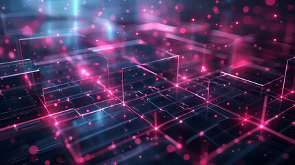 Obraz premium Abstract technology background with glowing particles. Network concept.