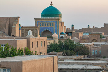 Dome on the Islam Khodja Madrasa in Khiva. - 776224476