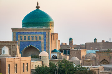 Dome on the Islam Khodja Madrasa in Khiva. - 776224487