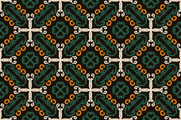 Pattern with floral and geometric elements. Intersecting curved and straight bold stripes forming abstract floral ornament. Vector background for design. Seamless Decorative lattice for louver.