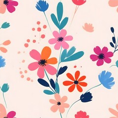 Seamless leaf pattern. Brown beige leaves and sprouts. Illustrated background.