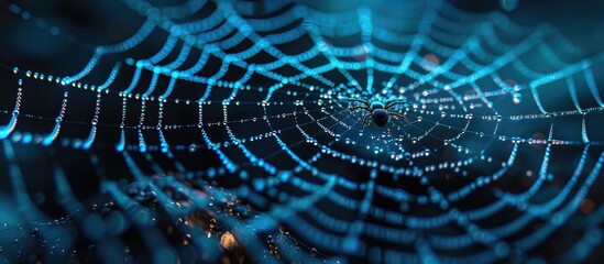 Morning Mist Intricate Trap of a Spiders Web Capturing Dew Drops