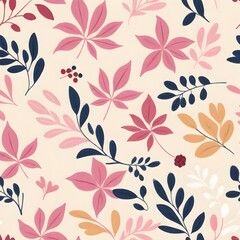 Vintage leaves seamless pattern artwork design