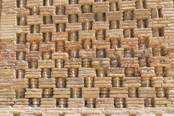 Brick work on the Ismail Samani Masouleum in Bukhara. - 776227217