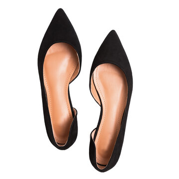 Black suede stylish shoes with pointed toe