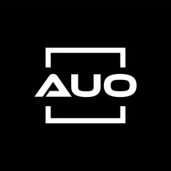 Initial letter AUO logo design. AUO logo design inside square.