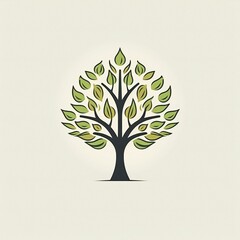 hand drawn flat minimalist tree logo icon