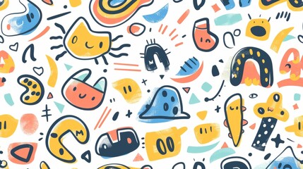 funny line doodle, creative and abstract design with drawing style generative ai