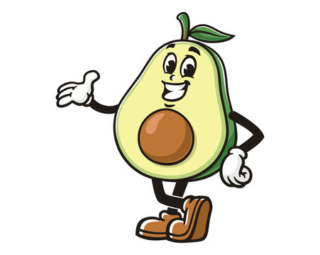 recommend clip art: smiling Avocado cartoon mascot illustration character vector clip art hand drawn