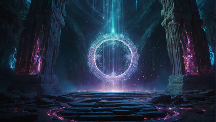 A shimmering, ethereal gateway known as the Arcane Nexus looms, its structure appearing both solid and insubstantial.