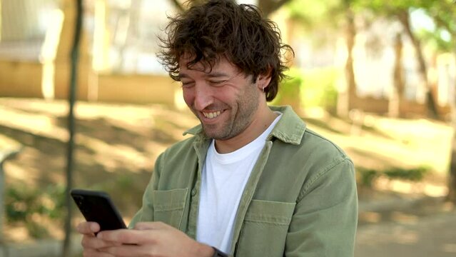 man using smartphone