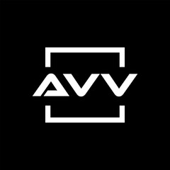 Initial letter AVV logo design. AVV logo design inside square.