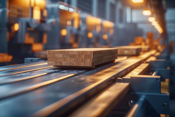 Automated wood processing plant, machines operating with precision, next-gen carpentry