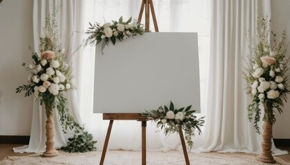 Display your brand's creativity on our customizable easel mockup. Let your artistry shine in every promotion - obrazy, fototapety, plakaty