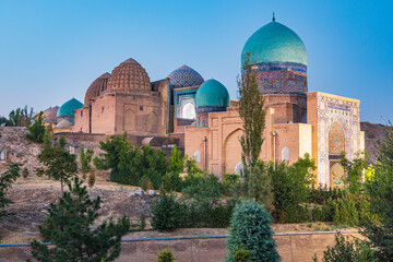 Evening view of the Shah-i-Zinda in Samarkand. - 776241879