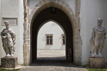 Gateway to an ancient 16th-century castle in Szydlowiec, Poland
