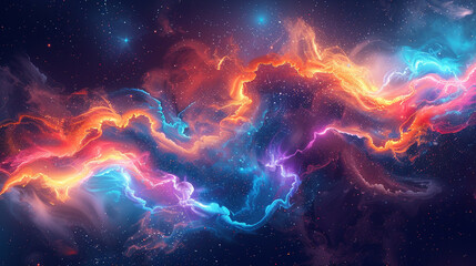 Mesmerizing cosmic swirls and ethereal nebulas in vivid colors, isolated on a transparent background. 