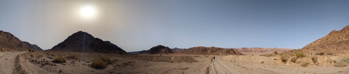 Jordan Trail from Um Qais to Aqaba, beautiful mountains,rocks and desert panorama landscape view...