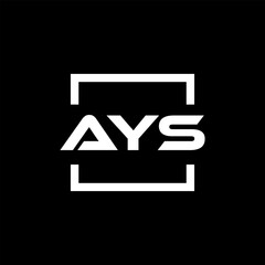 Initial letter AYS logo design. AYS logo design inside square.