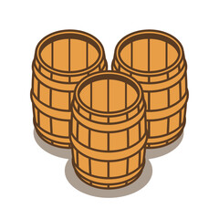 illustration of three wine barrels