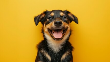 Happy cute dog smiling generative ai - obrazy, fototapety, plakaty