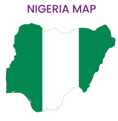 High detailed map of Nigeria. Outline map of Nigeria. Africa